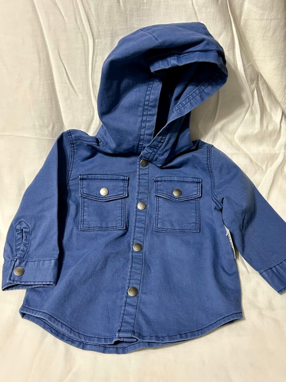 6-12 month Old Navy Canvas Hooded Jacket with Front Pockets and Buttons